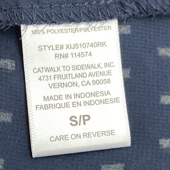 Anthropologie Small S Pleione Navy Cream Square Geo Print Chiffon Sleeveless To - Picture 4 of 4